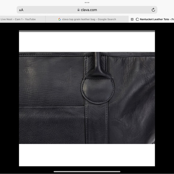 CLAVA NANTUCKET LEATHER TOTE - Picture 6 of 13